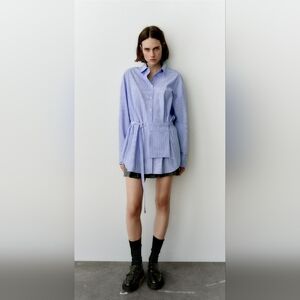 Zara Belted Striped Shirt